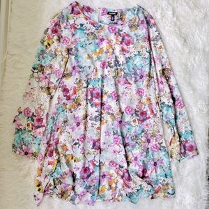 Tildon Floral Long Sleeve Swing Dress, M